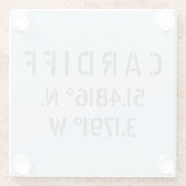 Dessous-de-verre En Verre Cardiff Wales Latitude & Longitude (Dos)