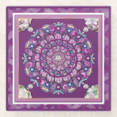 Dessous-de-verre En Verre Cardinal Red Rosace (Devant)