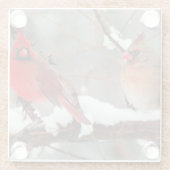 Dessous-de-verre En Verre cardinaux hommes et femmes (Dos)