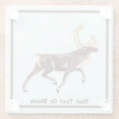 Dessous-de-verre En Verre Caribou/Reindeer d'art populaire (Dos)