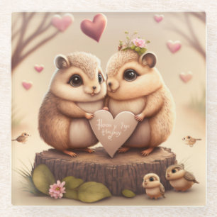 Dessous-de-verre En Verre Caricature de petits ours mignons