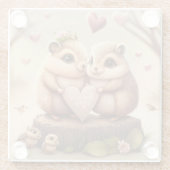 Dessous-de-verre En Verre Caricature de petits ours mignons (Dos)