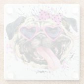 Dessous-de-verre En Verre Carlin rose mignon d'aquarelle (Dos)