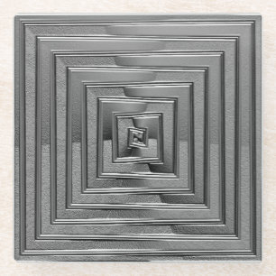 Dessous-de-verre En Verre Carré métallique