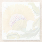 Dessous-de-verre En Verre Carreaux floraux de l'abbaye - Jaune (Dos)