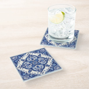 Dessous-de-verre En Verre Carrelage méditerranéen, Portugais, Azulejo, Majol