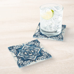 Dessous-de-verre En Verre Carrelage méditerranéen, Portugais, Azulejo, Majol