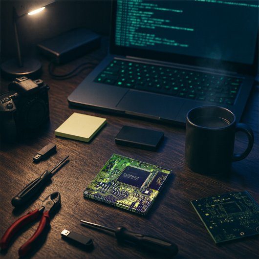 Dessous-de-verre En Verre Carte à circuit imprimé vert ・ PCB électronique Ge