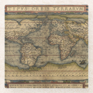 Dessous-de-verre En Verre Carte antique du monde