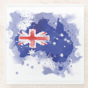Dessous-de-verre En Verre Carte d'aquarelle de l'Australie