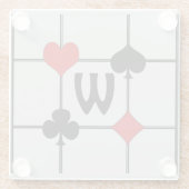 Dessous-de-verre En Verre Carte de jeu Art Déco Convient v2 Monogrammé (Dos)