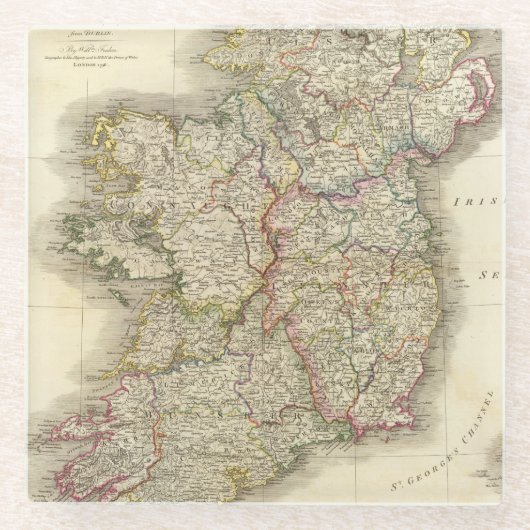 Dessous-de-verre En Verre Carte de l'Irlande (Devant)