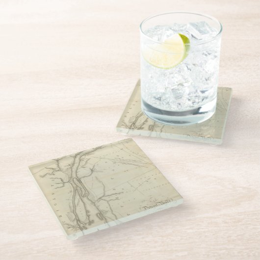 Dessous-de-verre En Verre Carte de Rivière Détroit (Incliné)