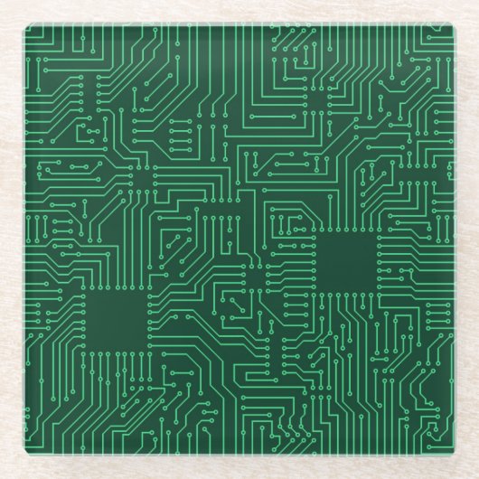 Dessous-de-verre En Verre Carte d'ordinateur (Devant)