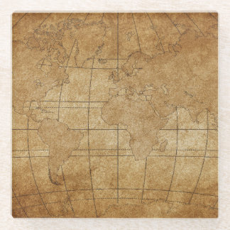 Dessous-de-verre En Verre Carte du monde : Guide mondial d'exploration