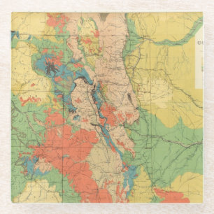 Dessous-de-verre En Verre Carte géologique générale du Colorado
