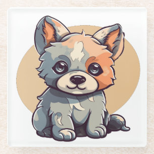 DESSOUS-DE-VERRE EN VERRE CARTOON POPPY