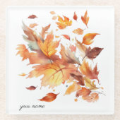 Dessous-de-verre En Verre Cascade d'érable Breeze d'automne, personnalisée (Devant)