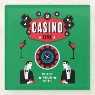 Dessous-de-verre En Verre Casino Gambling Poker Roulette