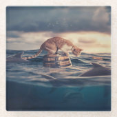 Dessous-de-verre En Verre Cat Nap Dream ou cauchemar (Devant)