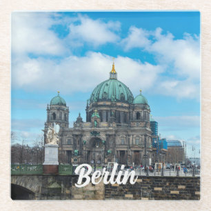 Dessous-de-verre En Verre Cathédrale de Berlin et tour de télévision à Berli