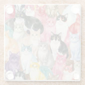 Dessous-de-verre En Verre Cats in Multicolour coaster (Dos)