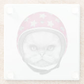 Dessous-de-verre En Verre Cavalier de moto de chat persan (Dos)