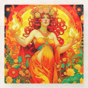 Dessous-de-verre En Verre Ceinture Art Nouveau Beltane Celtique de printemps