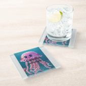 Dessous-de-verre En Verre Célestial Jellyfish (Incliné)