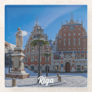Dessous-de-verre En Verre Centre-ville historique de Riga, Lettonie