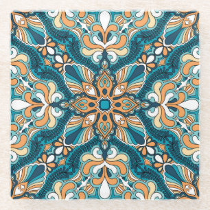 Dessous-de-verre En Verre Céramique cachemire vintage : imprimé oriental.