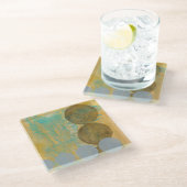 Dessous-de-verre En Verre Cercles Brown et gris foncés avec des nombres (Incliné)