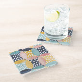 Dessous-de-verre En Verre Cercles géométriques aquarelle (Incliné)