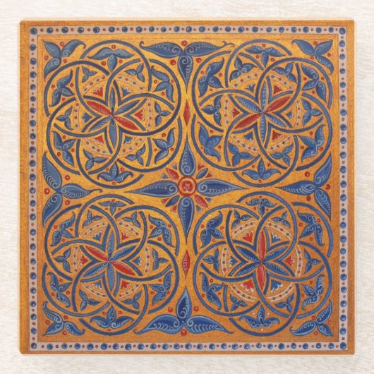 Dessous-de-verre En Verre Cercles médiévaux (Devant)