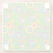 Dessous-de-verre En Verre Cercles mods rétro sur vert (Dos)