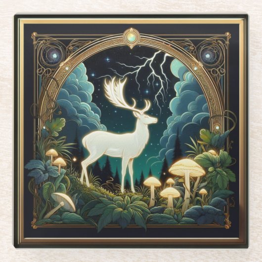 Dessous-de-verre En Verre Cerf Esprit (Devant)