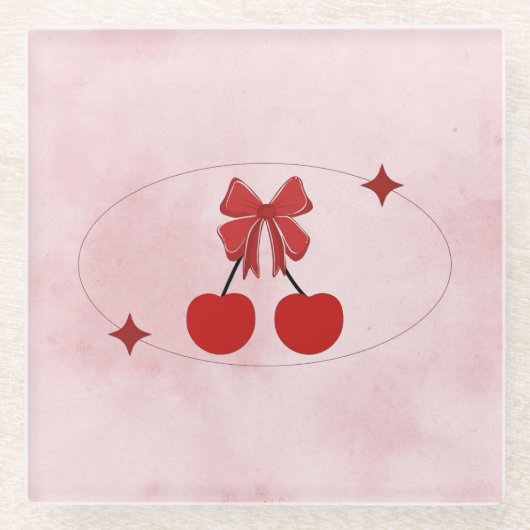 Dessous-de-verre En Verre Cerise (Devant)