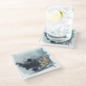 Dessous-de-verre En Verre Cerulean & Or (Incliné)