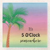 Dessous-de-verre En Verre C'est 5 O'Clock quelque part| Coucher de soleil tr (Devant)
