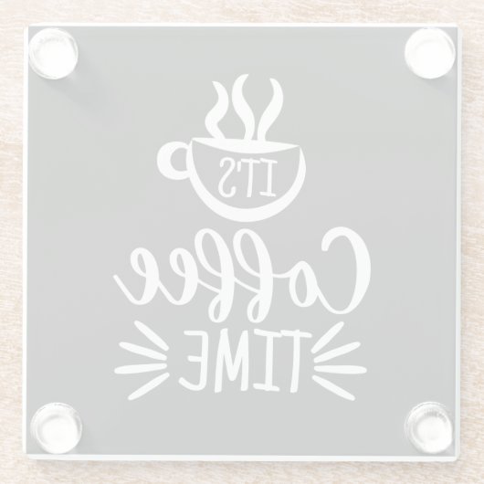 Dessous-de-verre En Verre C'est Coffee Time Beverage Coaster (Dos)