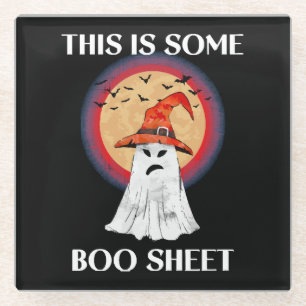 Dessous-de-verre En Verre C'est du papier de Boo Halloween Fantôme Drôle