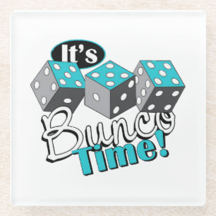 Dessous-de-verre En Verre C'est l'heure de Bunco !