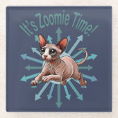 Dessous-de-verre En Verre C'est Zoomie Time Sphynx Cat (Devant)