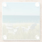 Dessous-de-verre En Verre Chaises d'Adirondack dans les dunes (Dos)