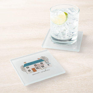 Dessous-de-verre En Verre Chaleureux souhaits Cosy Maison de vacances Noël