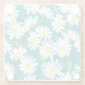 Dessous-de-verre En Verre Chamomile Turquoise : Illustration Florale Sans Me (Dos)