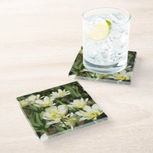 Dessous-de-verre En Verre Champ de tulipes blanches