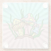 Dessous-de-verre En Verre Champignons magiques Cute Pastel (Dos)