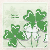 Dessous-de-verre En Verre Chance chanceuse shamrock irlandais St. Patrick’s (Devant)