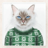 Dessous-de-verre En Verre Chandail de chat de Kitty (Devant)